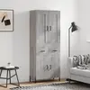 Image de vidaXL Highboard Gris Sonoma 69,5x34x180 cm Matériau dérivé du bois