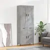 Image de vidaXL Highboard gris béton 69,5x34x180 cm Bois composite
