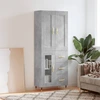Image de vidaXL Highboard gris béton 69,5x34x180 cm Bois composite