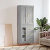 Image de vidaXL Highboard Gris Sonoma 69,5x34x180 cm Matériau dérivé du bois