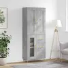 Image de vidaXL Highboard gris béton 69,5x34x180 cm Bois composite
