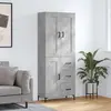 Image de vidaXL Highboard gris béton 69,5x34x180 cm Bois composite