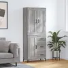 Image de vidaXL Highboard Gris Sonoma 69,5x34x180 cm Matériau dérivé du bois