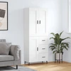 Image de vidaXL Highboard blanc 69,5x34x180 cm Bois composite