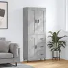 Image de vidaXL Highboard gris béton 69,5x34x180 cm Bois composite