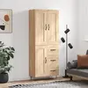 Image de vidaXL Highboard chêne Sonoma 69,5x34x180 cm Matériau dérivé du bois