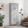 Image de vidaXL Highboard gris béton 69,5x34x180 cm Bois composite