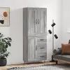 Image de vidaXL Highboard Gris Sonoma 69,5x34x180 cm Matériau dérivé du bois