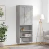 Image de vidaXL Highboard gris béton 69,5x34x180 cm Bois composite