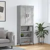 Image de vidaXL Highboard gris béton 69,5x34x180 cm Bois composite