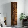 Image de vidaXL Highboard chêne fumé 34,5x34x180 cm bois composite