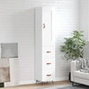 Image de vidaXL Highboard blanc brillant 34,5x34x180 cm Bois composite