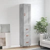 Image de vidaXL Highboard gris béton 34,5x34x180 cm Bois composite