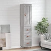 Image de vidaXL Highboard Gris Sonoma 34,5x34x180 cm Matériau dérivé du bois