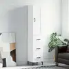 Image de vidaXL Highboard blanc 34,5x34x180 cm Bois composite