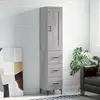 Image de vidaXL Highboard Gris Sonoma 34,5x34x180 cm Matériau dérivé du bois