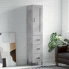 Image de vidaXL Highboard gris béton 34,5x34x180 cm Bois composite