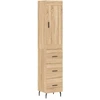 Image de vidaXL Highboard chêne Sonoma 34,5x34x180 cm Matériau dérivé du bois