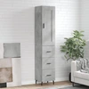 Image de vidaXL Highboard gris béton 34,5x34x180 cm Bois composite