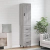 Image de vidaXL Highboard Gris Sonoma 34,5x34x180 cm Matériau dérivé du bois