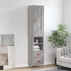 Image de vidaXL Highboard Gris Sonoma 34,5x34x180 cm Matériau dérivé du bois