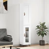 Image de vidaXL Highboard blanc brillant 34,5x34x180 cm Bois composite