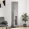 Image de vidaXL Highboard Gris Sonoma 34,5x34x180 cm Matériau dérivé du bois