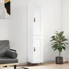 Image de vidaXL Highboard blanc brillant 34,5x34x180 cm Bois composite