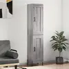 Image de vidaXL Highboard Gris Sonoma 34,5x34x180 cm Matériau dérivé du bois