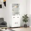 Image de vidaXL Highboard blanc 69,5x34x180 cm Bois composite