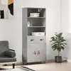 Image de vidaXL Highboard gris béton 69,5x34x180 cm Bois composite
