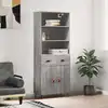 Image de vidaXL Highboard Gris Sonoma 69,5x34x180 cm Matériau dérivé du bois