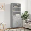 Image de vidaXL Highboard gris béton 69,5x34x180 cm Bois composite
