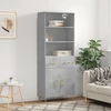 Image de vidaXL Highboard gris béton 69,5x34x180 cm Bois composite