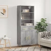 Image de vidaXL Highboard Gris Sonoma 69,5x34x180 cm Matériau dérivé du bois