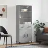Image de vidaXL Highboard gris béton 69,5x34x180 cm Bois composite