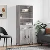 Image de vidaXL Highboard Gris Sonoma 69,5x34x180 cm Matériau dérivé du bois