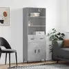 Image de vidaXL Highboard gris béton 69,5x34x180 cm Bois composite