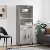 Image de vidaXL Highboard Gris Sonoma 69,5x34x180 cm Matériau dérivé du bois