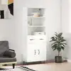 Image de vidaXL Highboard blanc 69,5x34x180 cm Bois composite
