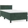 Image de vidaXL Lit boxspring avec matelas vert foncé 90x190 cm velours