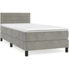 Image de vidaXL Lit boxspring avec matelas gris clair 90x200 cm velours