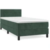 Image de vidaXL Lit boxspring avec matelas vert foncé 90x200 cm velours
