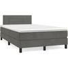 Image de vidaXL Lit boxspring avec matelas gris foncé 120x200 cm velours