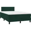 Image de vidaXL Lit boxspring avec matelas vert foncé 120x200 cm velours