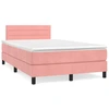 Image de vidaXL Lit boxspring avec matelas rose 120x200 cm velours