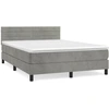Image de vidaXL Lit boxspring avec matelas gris clair 140x190 cm velours