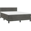 Image de vidaXL Lit boxspring avec matelas gris foncé 140x200 cm velours
