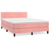 Image de vidaXL Lit boxspring avec matelas rose 140x200 cm velours