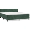 Image de vidaXL Lit boxspring avec matelas vert foncé 160x200 cm velours